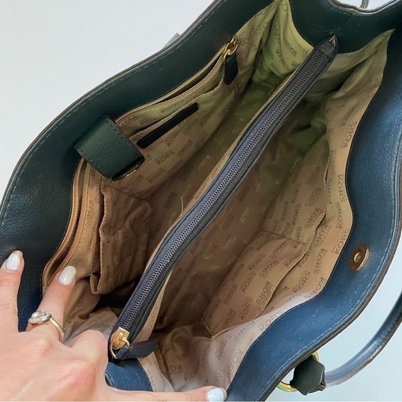 Michael Kors Navy Blue Hamilton Satchel Purse - Picture 8 of 14